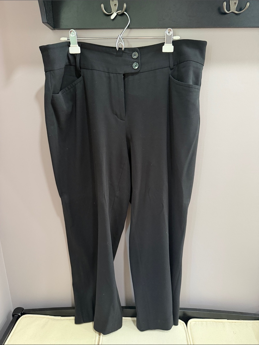 Rafaella Black Straight-Leg Curvy Dress Pants